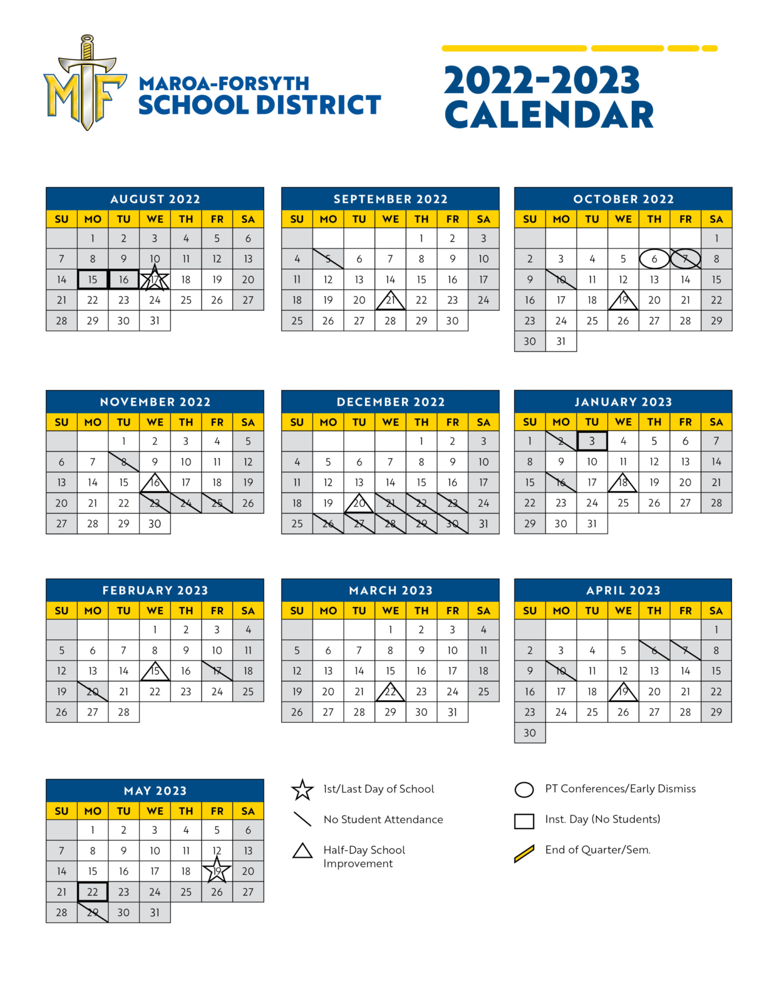 School Calendar 2022 2023